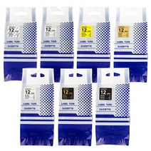 브라더사 호환 라벨테이프 12mm 7개 세트 상품, 옵션 A