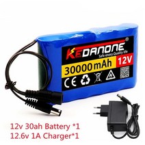 리튬 이온 배터리 팩 새로운 휴대용 슈퍼 12v 30000mah 충전식 용량 dc 12.6v 30ah cctv 캠 모니터 + 충전기, 배터리 x1 충전기x1
