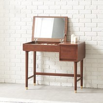 라로퍼니처 어반 900 고무나무 원목 수납 화장대 시크릿 거울 콘솔, 월넛