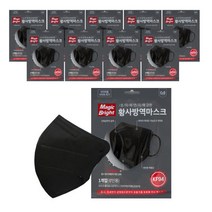 매직브라이트 새부리형마스크 KF94 10매 대형, 1매, 10개, 블랙