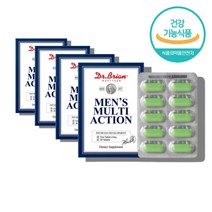 할아버지 80대 70대 60대 50대 노인 어르신 중년 남성 남자 활력 미국 종합 영양제 멀티 비타민 미네랄, 남성용 멀티비타민 30정 x4박스
