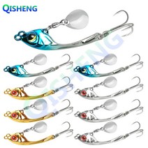 [QISHENG] 스핀 바이브 9개입/세트 메탈 바이브 농어 삼치 광어 우럭 배스 스피너베이트, 혼합 색상B, 20g