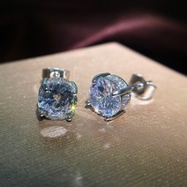 테니스스트링 럭실론 알루파워 릴 Huitan-럭셔리 실버 컬러 솔리테어 CZ 스터드 귀걸이 다목적 스타일 생, 01 실버 도금_01 WHITE