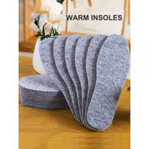 족저근막염 신발 키높이 평발 기능성 깔창 3 쌍 Thicken Warm Insoles 통기성 부드러운 피부 친화적 인 남성 여성 Thermal Wool Felt Shoes 부츠 패, Gray-3 pairs_37-235MM