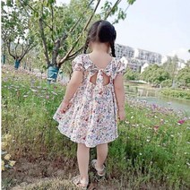 [당일발송] 아동 플라워뒷리본원피스 바캉스원피스 여름원피스