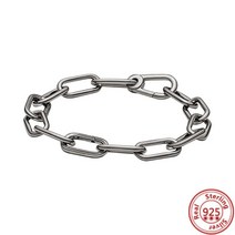 염주종류 정통 100% 925 스털링 실버 오리지널 스네이크 체인 하트 팔찌 & DIY 비드 럭셔리 미 쥬얼리, 05 GDL078_03 18cm