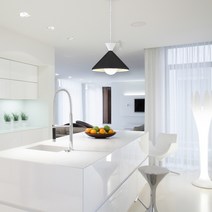 밝은식탁등 이자카야 조명 6인용 등갓 이케아 아일랜드 삿갓등, 하모니 1등 펜던트 - 블랙