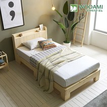 우아미가구 모노 젠 원목침대 SS & 독립매트 NA5201, 원목