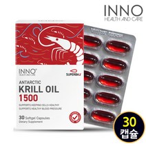남극 크릴오일 1500mg 30캡슐 크릴새우오일 인지질 KRILLOIL, 단품