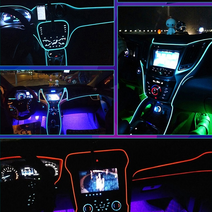 차량용 EL와이어 무드등 풋등 LED바 튜닝 1 1.5 2 3 5M, 1.5M-블루-배선형