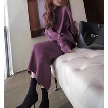 드레스허그 프런 캐주얼 3color 스커트 긴팔니트 투피스