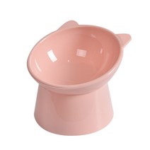 고양이 그릇에 대한 고양이 작은 개 45 ° 기울어진 기울어 진 음식 먹이 접시 고체와 강아지 3 색을위한 고체 pp 스탠드 피더, 분홍색