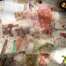 빈티지 꽃 플라워 패턴 배경지 다꾸 종이 페이퍼 메모지 7종, 3.매혹적 (ME-1748)