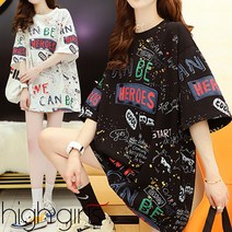 [ 하이걸스 ] 갤럭시 히어로즈 라운드 면 반팔 티셔츠 처비캣 오버핏 루즈핏 빅사이즈