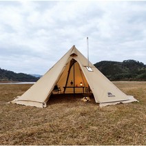티피텐트 글램핑 화목난로 연통구멍 3인 4인 5인 6인 대형텐트, 라이트 브라운 5-6인 5m