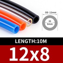 10m 폴리우레탄 pu 튜빙 압축기용 압축 공기 호스 공압 튜브 가스 파이프 라인 4mm 6mm 8mm 10mm 12mm 피팅, od12 x id8, 투명한