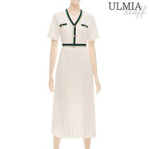 [율미아스탭] 배색라인플리츠원피스_SJM1OP3771