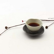 달소금 도자기 무광 파스텔 꽃잎 찻잔 세트(4color), 색상:차콜