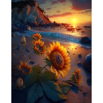 노을해바라기 우드 직소퍼즐 해가 진 바다 달빛 황금재물 금전운 가져다주는 풍경화 조각퍼즐 어르신 수월하시는 효도선물 그림퍼즐 집콕취미 스트레스 해소 최신상, 노을해바라기 퍼즐도안15, 1000피스