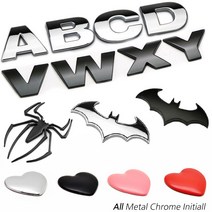 크롬 이니셜 자동차 엠블럼 로고 차량 레터링 글씨 문자 영문, 스파이더맨 엠블럼-블랙, 블랙