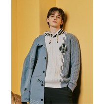 21FW [COLLECTION] 아이보리 자수장식 울캐시미어혼방 후드니트 HZSW1D705IV