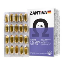 네츄럴플러스 잔티바 프리미엄 rTG 오메가3 1006mg 60캡슐 독일산 알티지 혈행개선, 1개