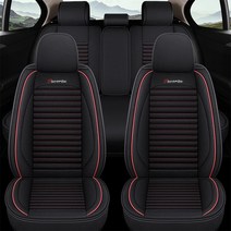 대부분의 4 도어 세단 패치워크 카시트 커버 아마 쿠션 시즌 범용 통기성 자동차 보호 트럭 Suv 밴, 08 PQ4845PCBlackRed