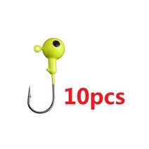 10pcs 지그 헤드 Hook1.75g 3.5g 5g 7g 10g 12g 14g 18g 낚시 후크 컬러 지그 미끼 하드 미끼 소프트 웜 낚시 태클, yellow