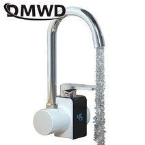 전기순간온수기 DMWD 인스턴트 전기 난방 탭 수도꼭지 주방 Tankless 순간 온수 히터 욕실 온도 디스플레이 3000W EU, 입구 아래 흰색