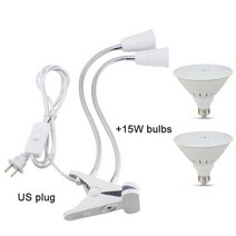 식물등 식물 조명 led 12 머리 6w 15w 20w led 성장 빛 e27 램프 대, 2 헤드 우리 15w