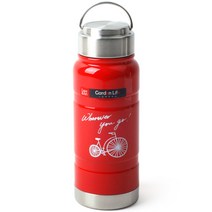 토탈하우스 러브앤아트 자전거 보온병 550ml 레드 보온보냉병 (6763)