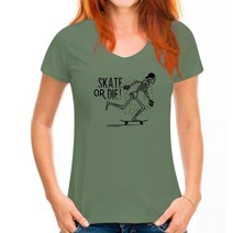 스케이트보드 Skate Or Die 티셔츠 스케이터 보드 Emo 탑 인디 208 커스텀 그래픽, 13 WoMen pea green_09 4XL