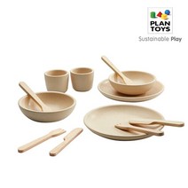브랜드없음 플랜토이즈 원목장난감 주방놀이 식기 놀이 세트 3614, 단품없음