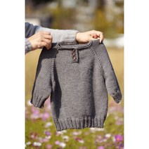 [라미니팅] 대바늘DIY 심플 베이비스웨터, 24~36개월, 연그레이