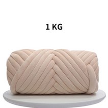 자이언트얀 뜨개 실 벨벳 가방 만들기 Chunky Yarn Thick 따뜻한th DIY Knitting Giant Crochet Soft Big 코튼 Roving Wool Yarn, Beige 1KG