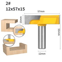 드릴비트 콘크리트 스텝 드라이버 YUSUN 1PC 8MM 12.7MM 샹크 청소 하단 라우터 비트 목공 밀링 커터 플러, 02 12x57x15