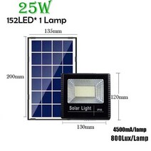 원격 제어 500W 태양광 LED 조명 방수 야외 정원 램프 연장 케이블 거리 앱스트, 25w, 백색광