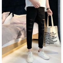 [DH몰] 남자 스트레이트 블랙진 밴딩 팬츠+상품권