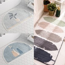 실버미어 주방 욕실 소프트 타올 발매트 러그, 반달 딥블루, 반달 딥블루