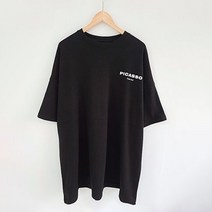 애플망고샵 빅사이즈 피카소 오버핏 롱박스 여성간절기 반팔 박스티셔츠