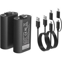 일본직발송 1. ELECGEAR XBOX 컨트롤러용 리튬 이온 배터리 팩 2개 1200MAH LI-ION 충전식 교체용 배터리, One Size_One Color, One Size_One Color, 상세 설명 참조0