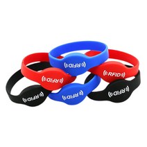 RFID 복사기 ID 용 액세스 제어 카드에 대한 쓰기 가능한 방수 손목 밴드 태그 1 개 125khz T5577 EM4305, 빨간
