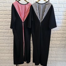 빵아샵 콩단추 멀티 체크 원피스(2컬러)