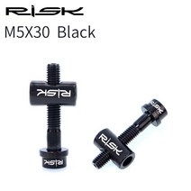 자전거 시트포스트 부품 위험 2Pcs 자전거 좌석 포스트 고정 볼트 TC4 티타늄 합금 M5 * 30/40MM MTB 도로 자전거 시트 포스트 안장 고정 나사 무지개 금, 03 30mm Black