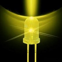 아두이노 LED(5파이 5mm 고급 고휘도 투명 황색/노랑색 LED Yellow 발광다이오드), 묶음(1000개)