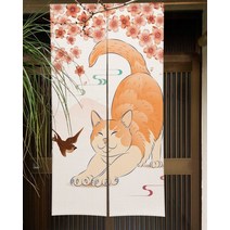 커튼 블라인드 다이소커튼 재미 있고 귀여운 고양이 식당 장식 파티션 드레이프 주방 입구 걸이형 하프 세트, 80x150cm, 16 CTS00787