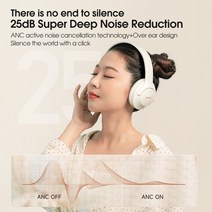 HKNA 블루투스 헤드셋 ANC 5.3 게이밍 및 작업 접이식 액티브 노이즈 캔슬링, 02 Yellow