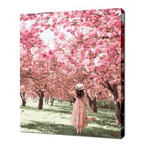 [천삼백케이] [셀프페인팅] [명화그리기]4050 봄의 벚꽃 소녀 21색 풍경화, 단품