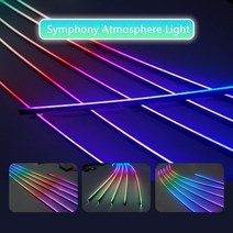 아크릴엠비언트 심포니-LED 주변 조명 64RGB 비노출 아크릴 가이드 스트립 대시 보드 자동차 인테리어, 06 only 75cm strip, 02 Symphony Color