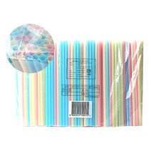 7mm 21cm 칼라 일자 스트로우 음료용 1봉 500개입, 4개